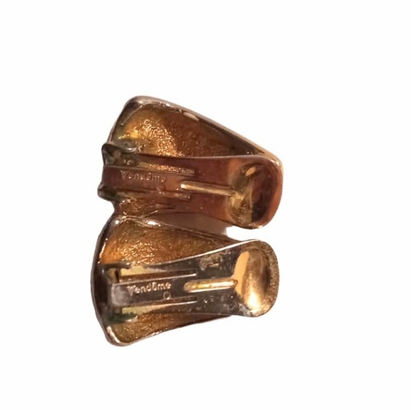 3 Vintage Vendome 1980s Signed Clip Earrings - Picture 5 of 7
